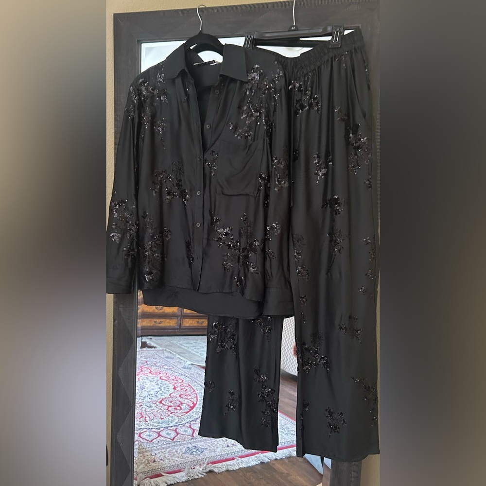 Zara Black Embellished Set